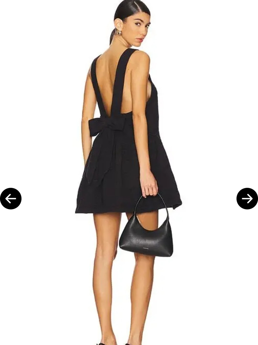 Free People Black Backless Mini Dress with Bow Tie